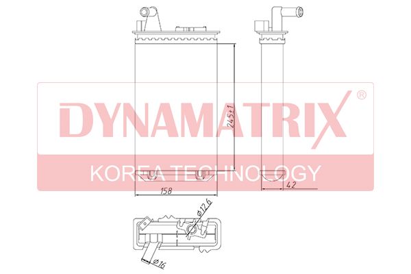 DR71438 DYNAMATRIX Теплообмінник, система опалення салону