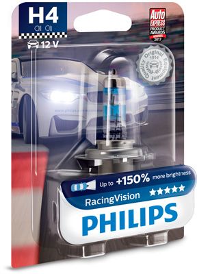 12342RVB1 PHILIPS Галогенова лампа Philips Racingvision +150% 12V H4 60/55W +150%