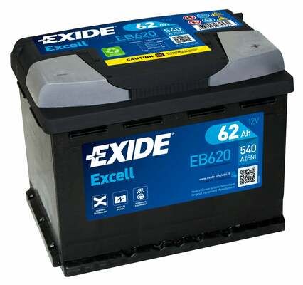 EB620 EXIDE Акумуляторна батарея Exide Excell 12V 62Ah 540A (EN) R+