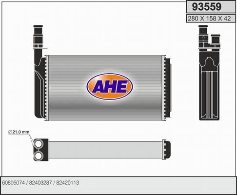 93559 AHE Теплообмінник, система опалення салону