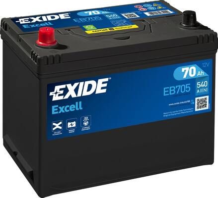 EB705 EXIDE Акумуляторна батарея Exide Excell 12V 70Ah 540A (EN) L+